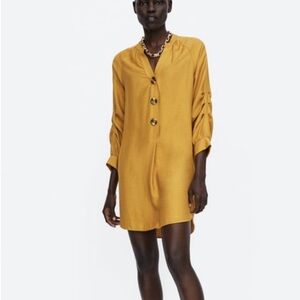 Zara mustard 3/4 sleeves dress